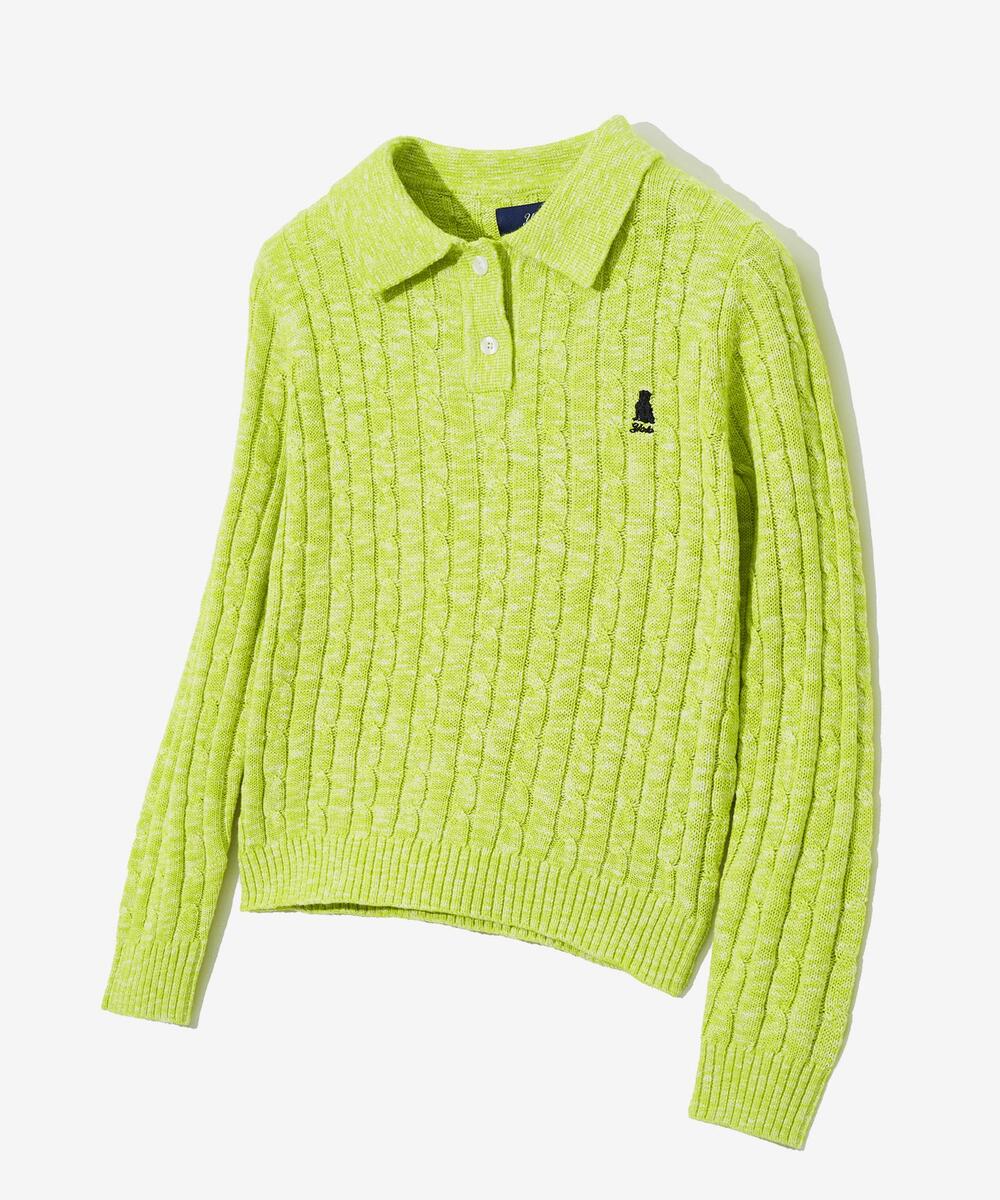 WOMENS HERITAGE DAN CABLE POLO KNIT CITRUS MIX