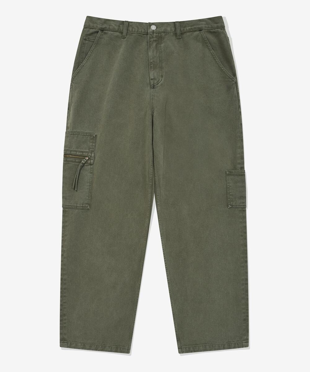 PHYPS® CAGO PIGMENT WASHED DENIM PANTS DEEP GREEN