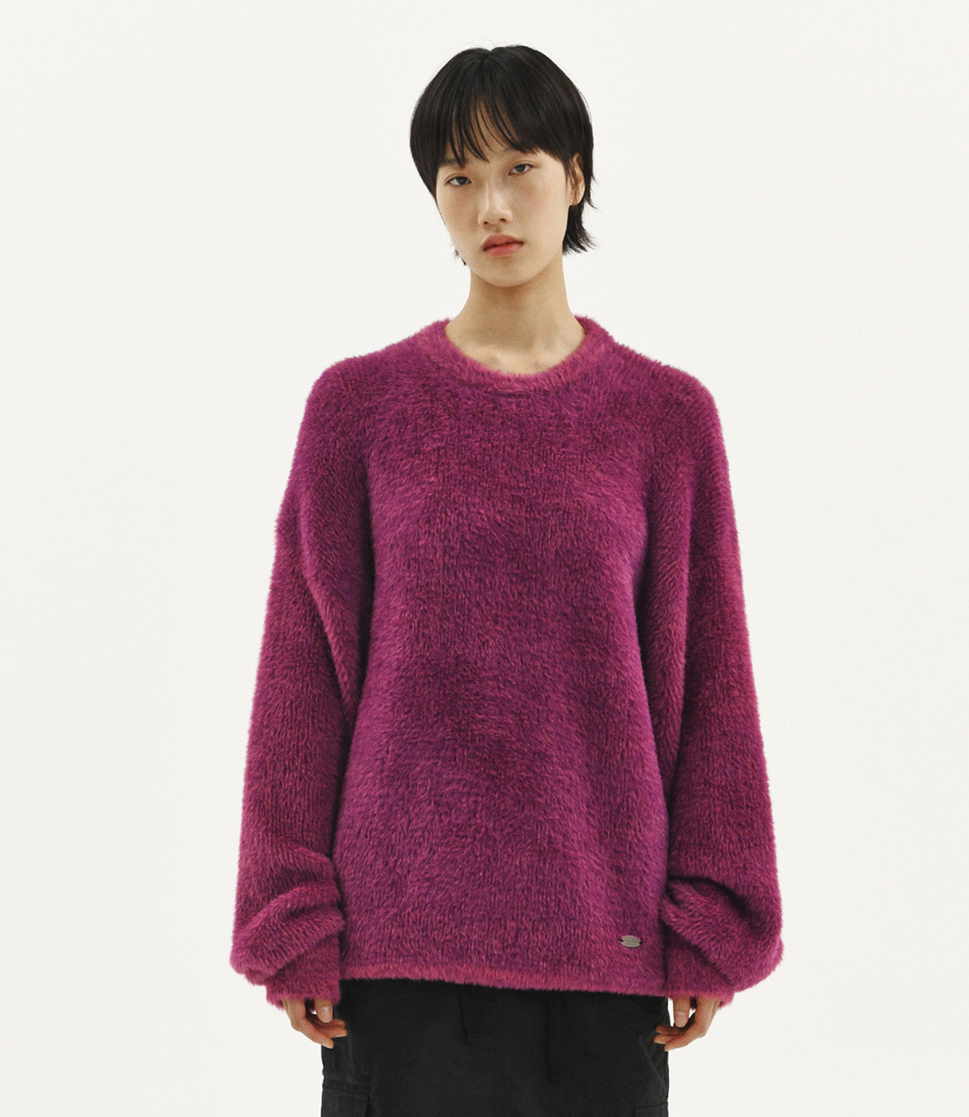 MOHAIR TWO TONE KNIT PURPLE