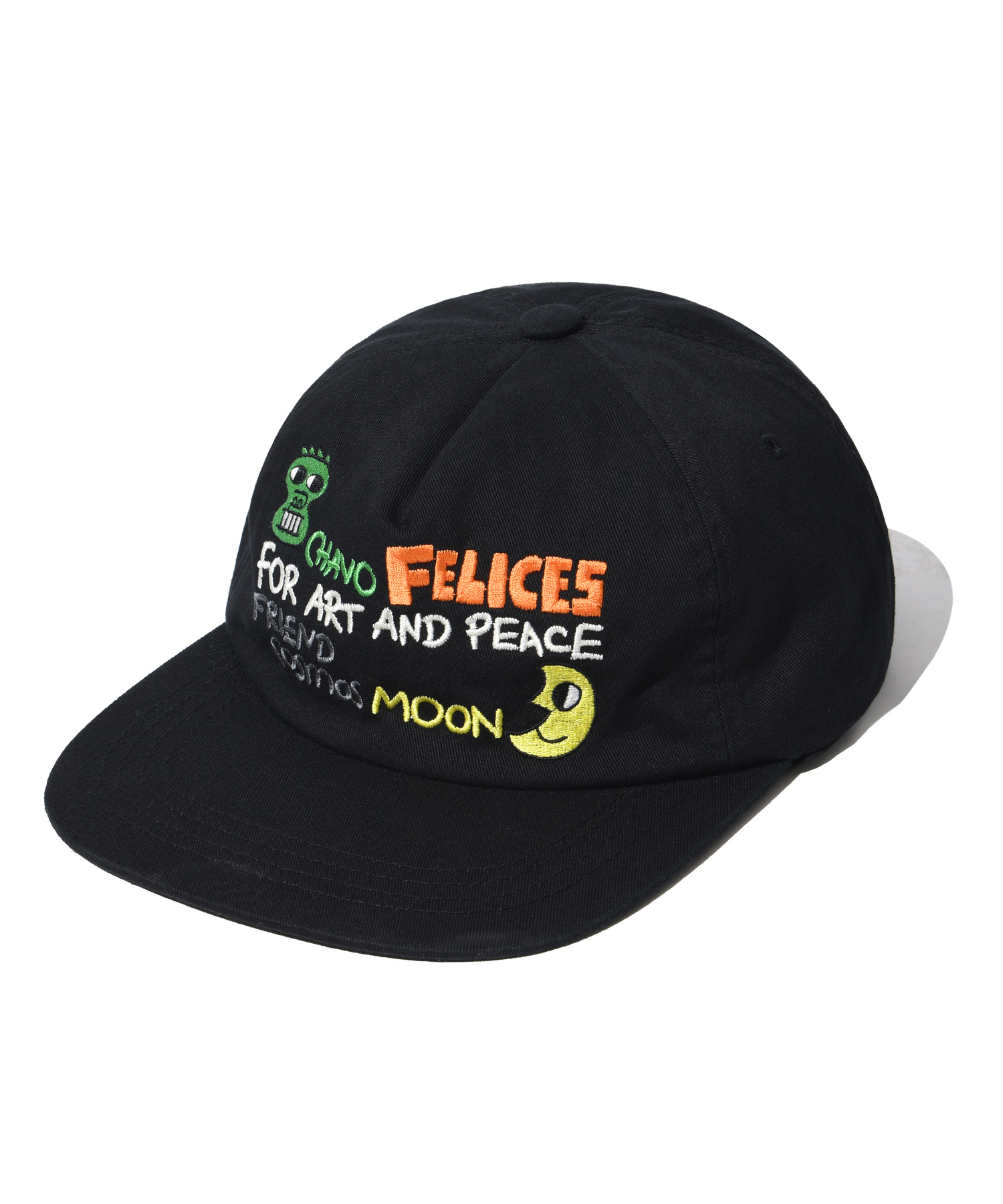 MOON FOR ART AND PEACE 5 PANEL CAP BLACK