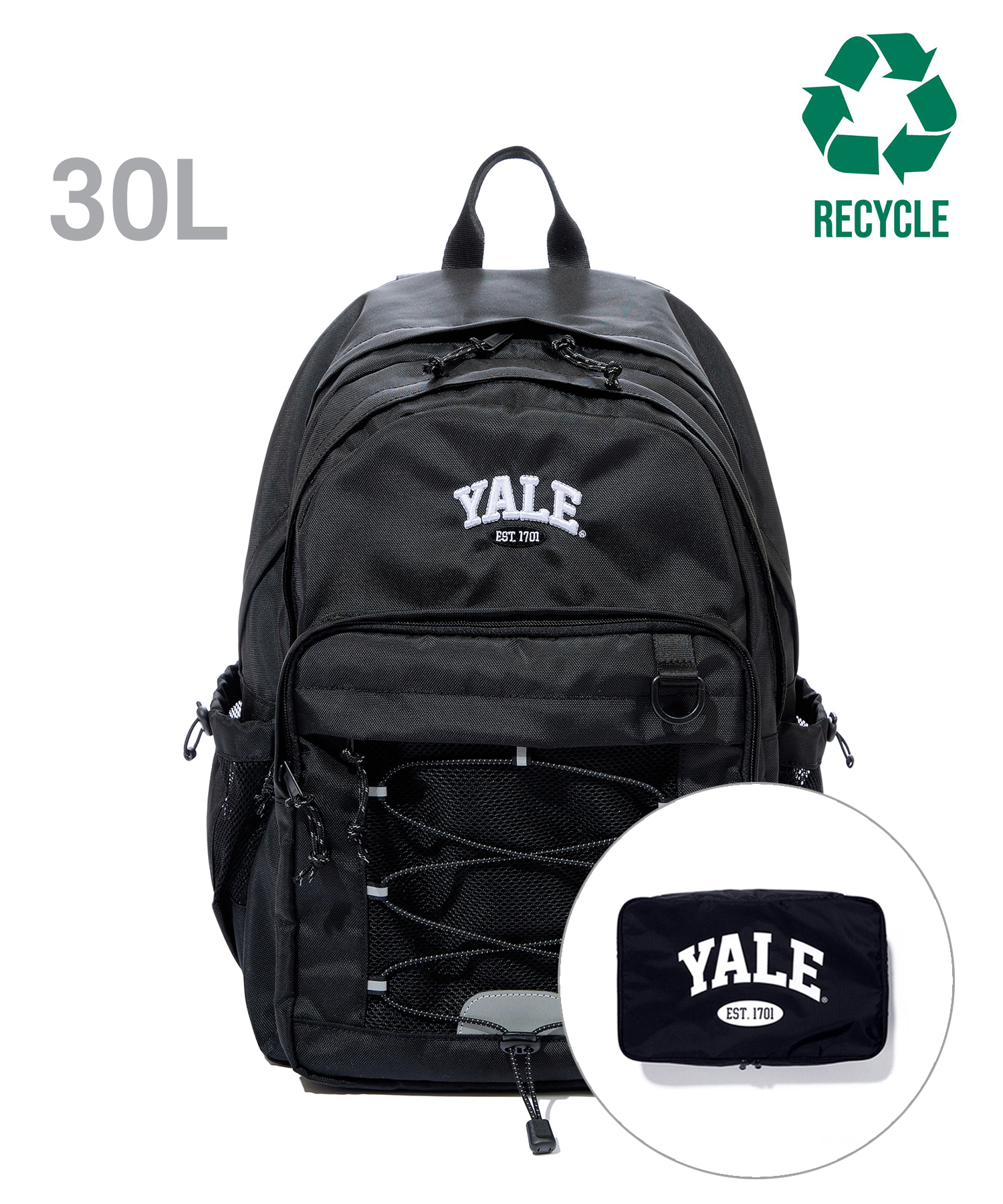 [900D PET RECYCLED] SQUARE PACK(+ TRAVEL POUCH) 30L