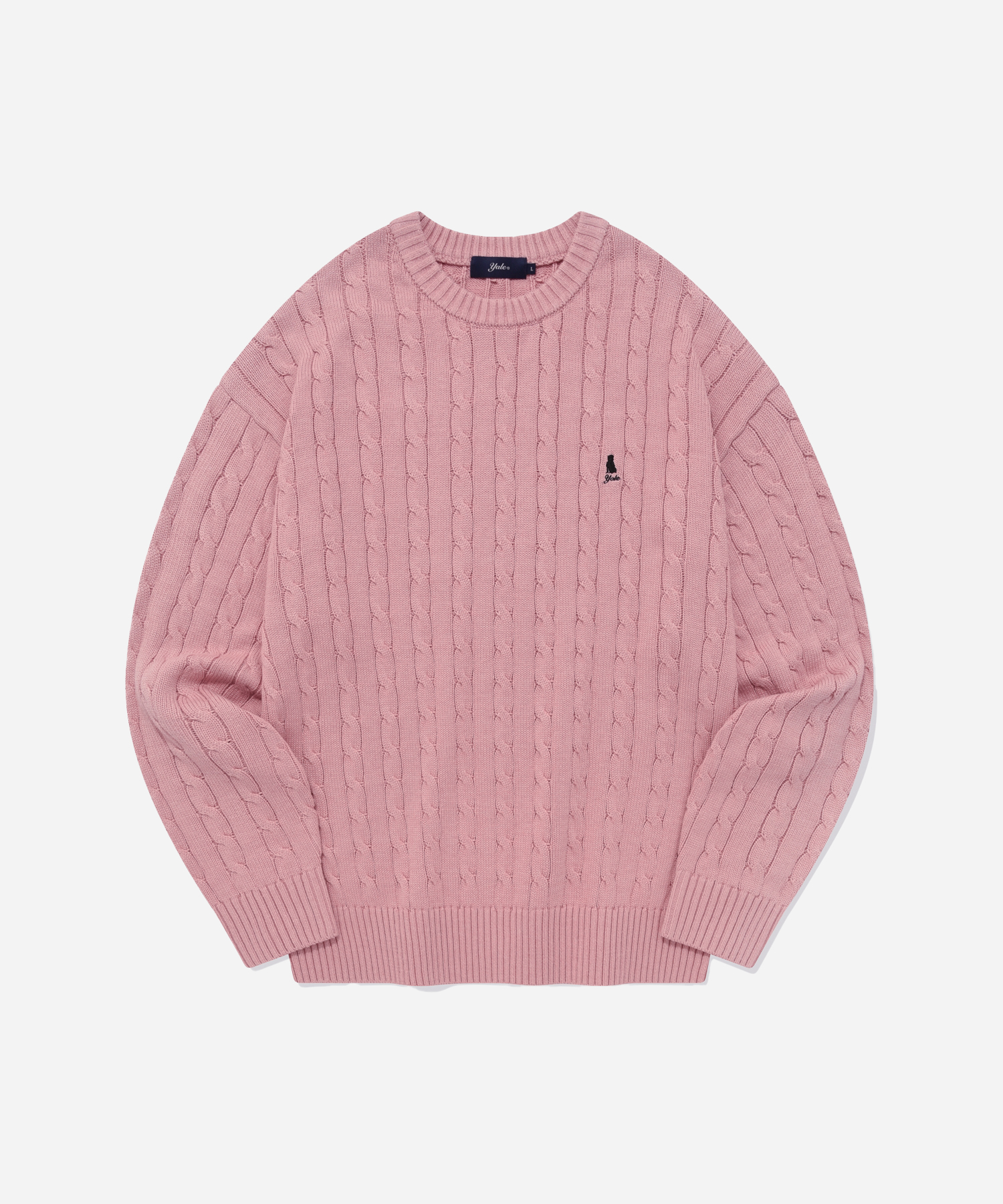 HERITAGE DAN CABLE KNIT HEATHER PINK
