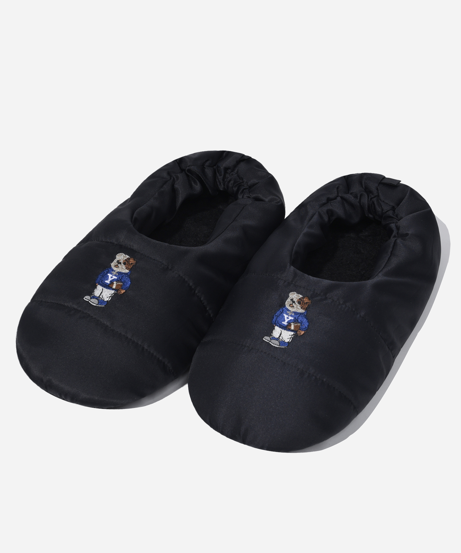 EMBROIDERY DAN PADDED LOUNGE SHOES BLACK