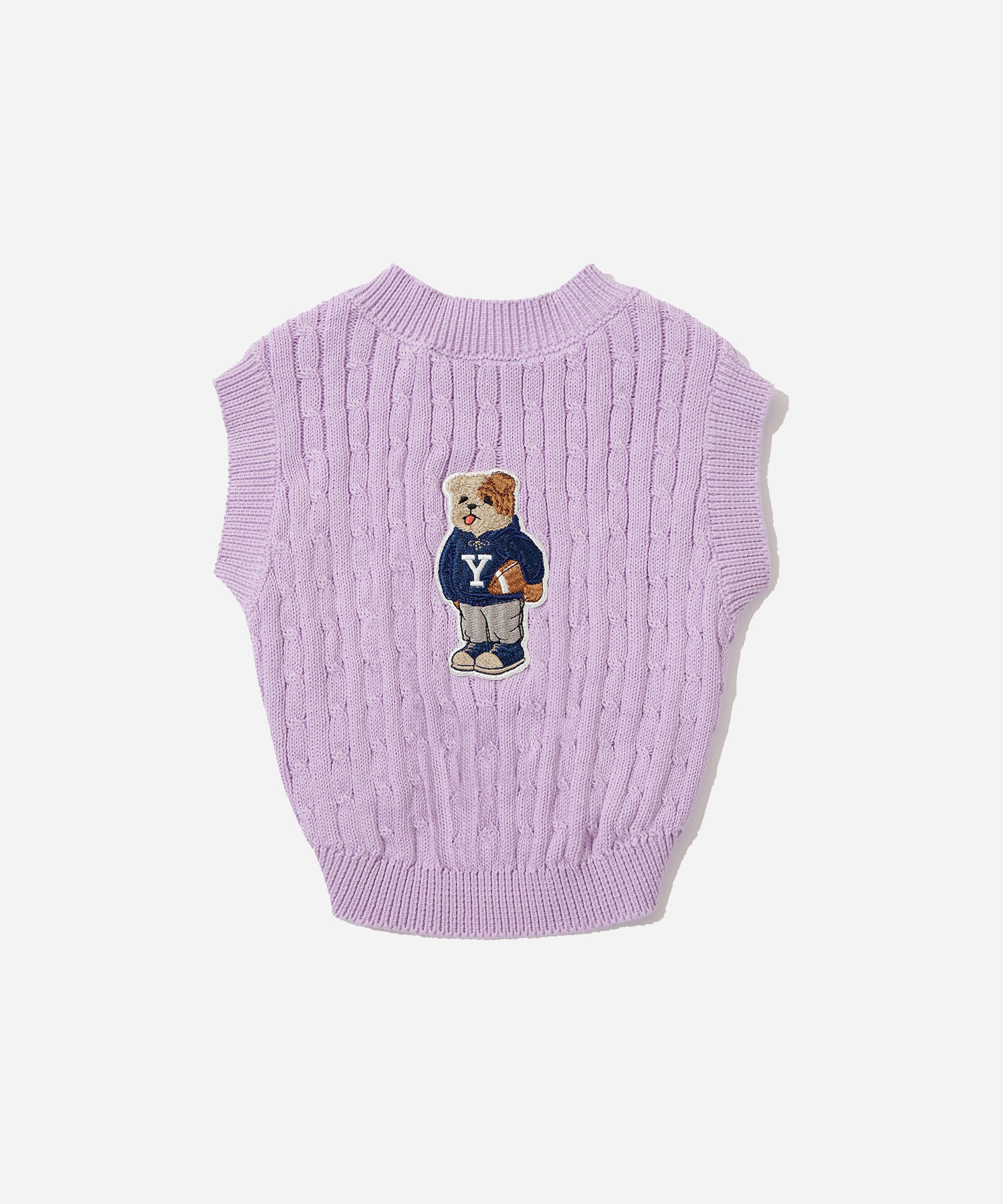 HERITAGE DAN DOGGY CABLE KNIT PURPLE