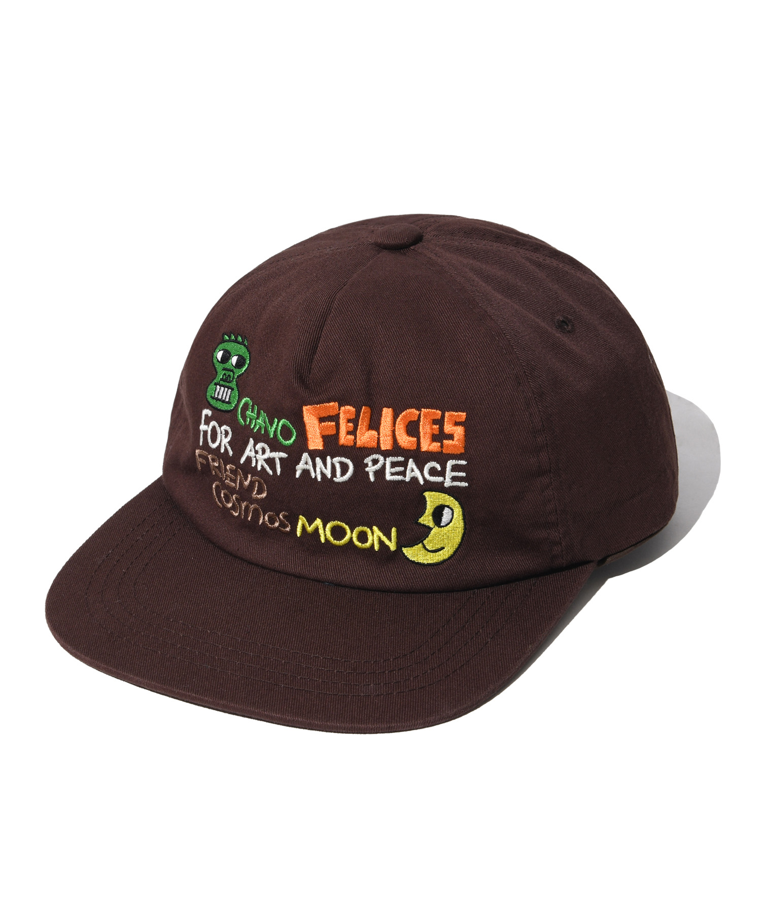 MOON FOR ART AND PEACE 5 PANEL CAP BROWN