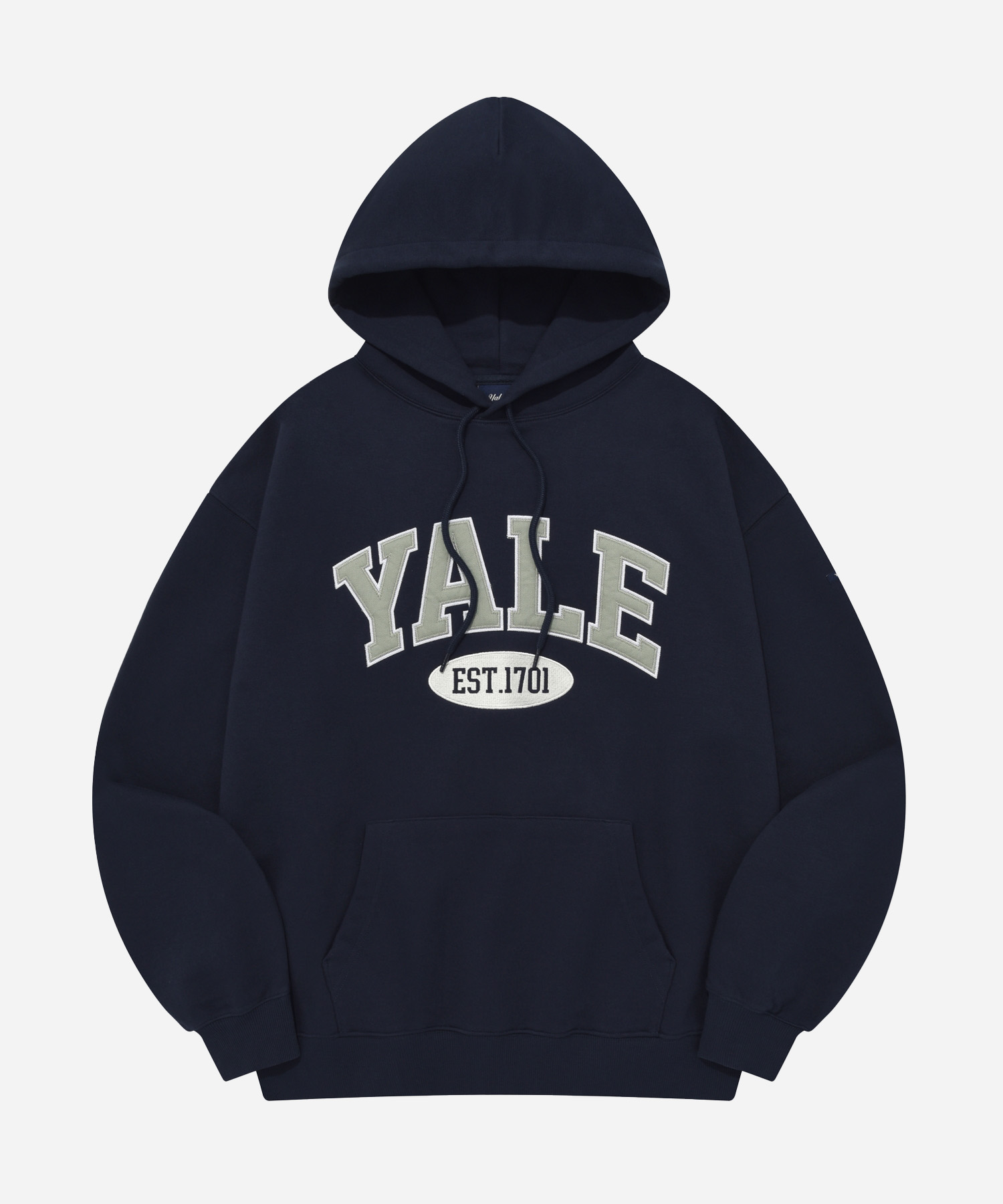 (24SS) 2 TONE ARCH HOODIE NAVY